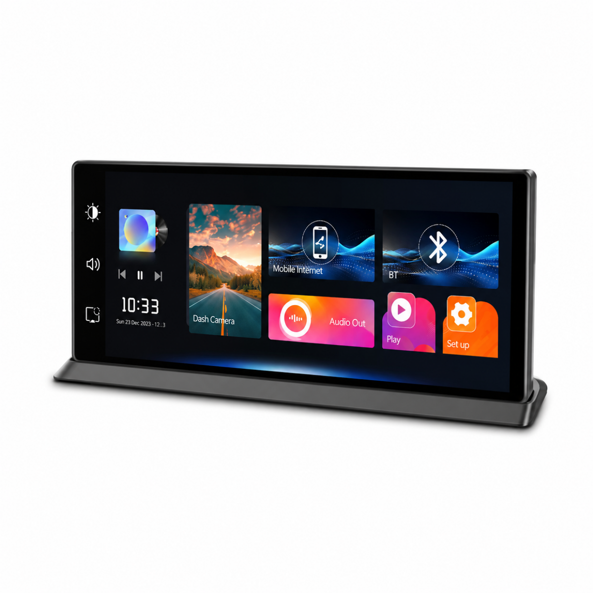 Pantalla inteligente K60 Pro 11.3” con Android 14, CarPlay/Android Auto inalámbricos, DVR 1080p, 4GB/64GB y GPS externo. Conectividad WiFi (sin SIM).